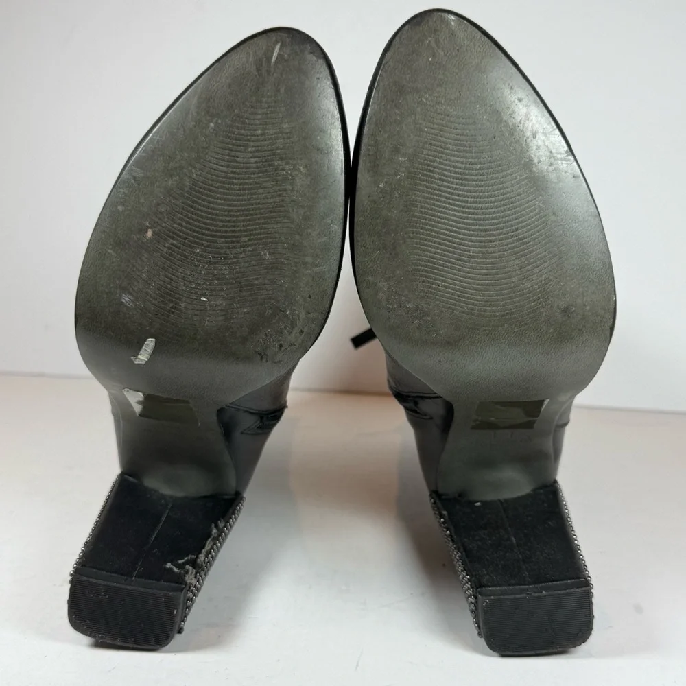 Halston Boots Women’s‎ Black Leather Ankle Boots Size 7.5